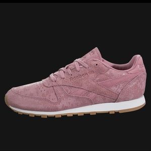 Reebok Classic Leather Clean Exotics Shoes Sandy Rose Chalk Gum BS8226